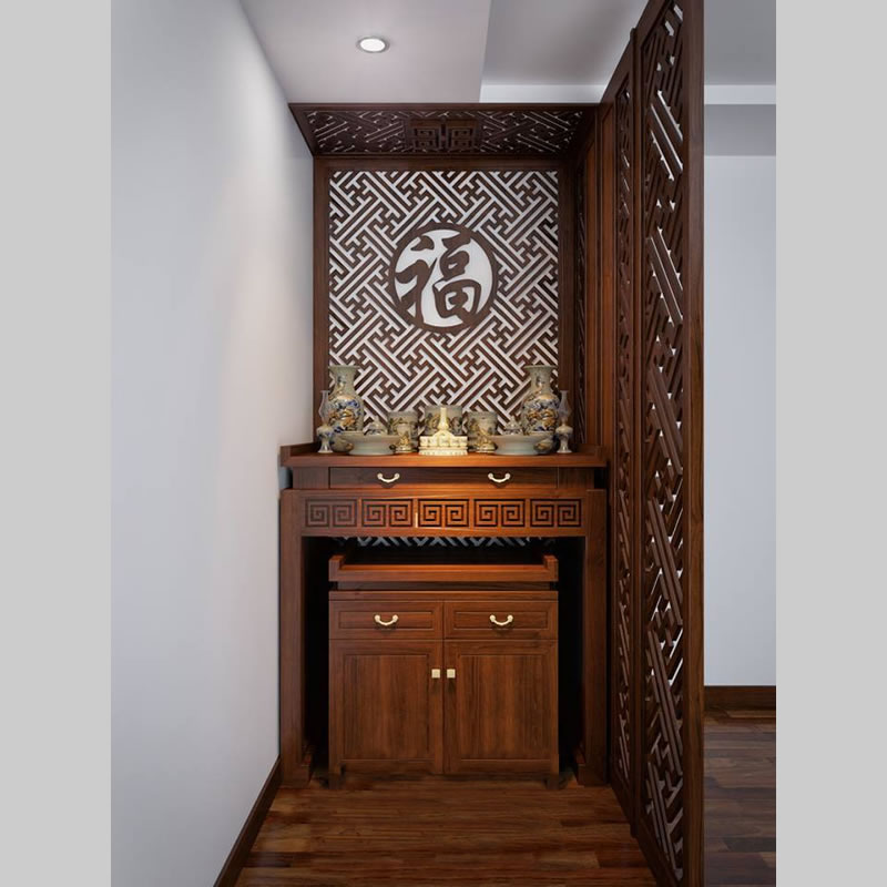 . Phòng thờ với vách ngăn CNC