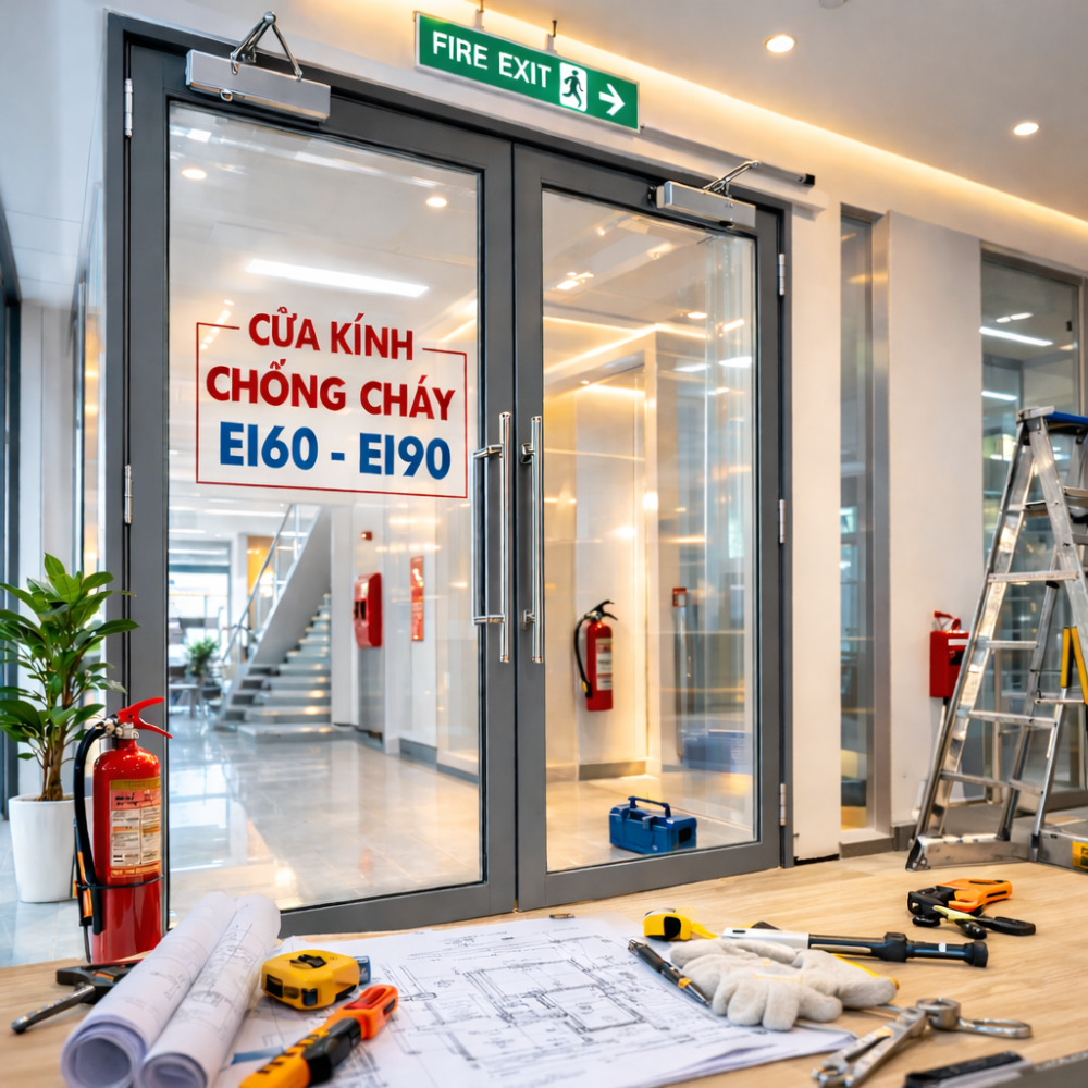 vị trí lắp đặt cửa chống cháy